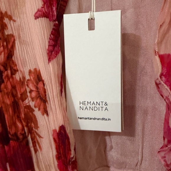 HEMANT & NANDITA Dali Pink Floral Mini Dress - Picture 5 of 5